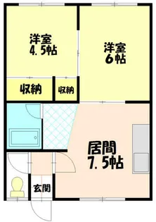 北海道岩見沢市南町四条1丁目【アパート】の間取り