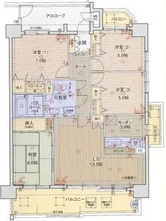 愛知県豊川市諏訪3丁目【マンション】の間取り