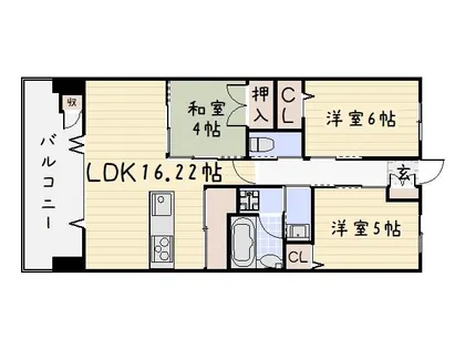 アーティックス門司ヘリテイジ【18階】の間取り