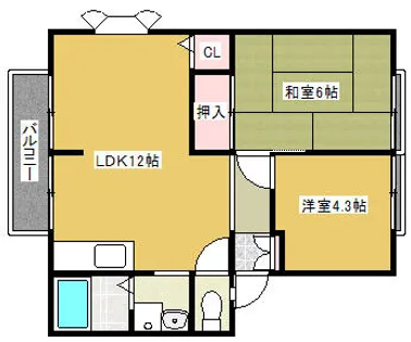 ルミエール【E201号室】の間取り