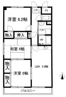 グレース小川【301号室】の間取り