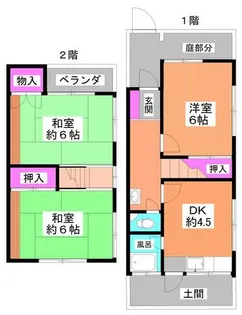 兵庫県宝塚市小林3丁目【テラスハウス】の間取り
