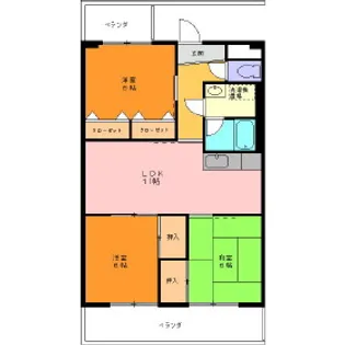 ニコーマンション【3f号室】の間取り