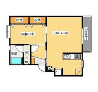 田の浦ハイツ【4階】の間取り