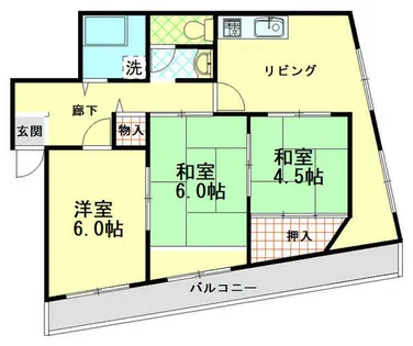 鯉川マンション【6階】の間取り