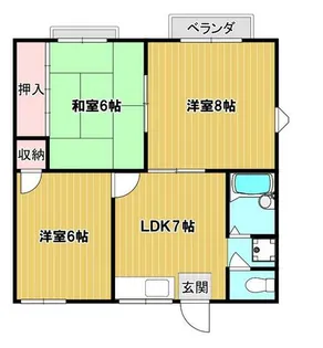 北方サンハイツ【1階】の間取り