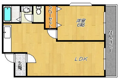 川田ハイツ【4階】の間取り