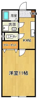 ユノソハイツB【2階】の間取り