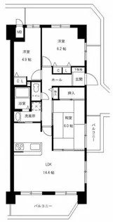 リベール明石江井ヶ島2【7階】の間取り