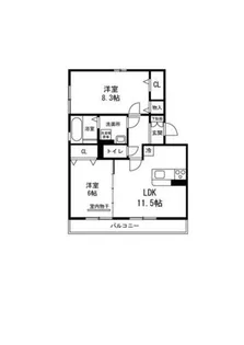 兵庫県三木市平田2丁目【アパート】の間取り