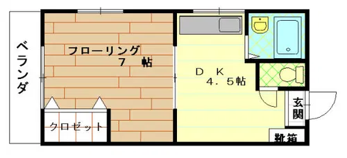 フォルテ大濠【405号室】の間取り