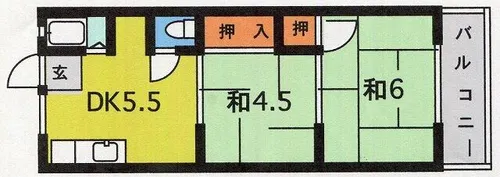 本津マンション【23号室】の間取り