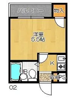 ハーモニーハイツ忍ヶ丘【2階】の間取り