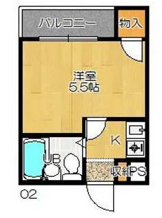 ハーモニーハイツ忍ヶ丘【2階】の間取り
