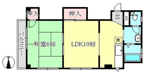 マンション輪泉【3階】の間取り