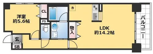TKD北条口【6階】の間取り
