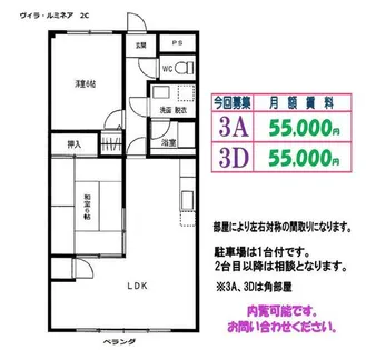 ヴィラ・ルミネア【3A号室】の間取り