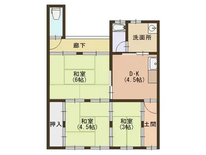 滋賀県大津市御殿浜【テラスハウス】の間取り