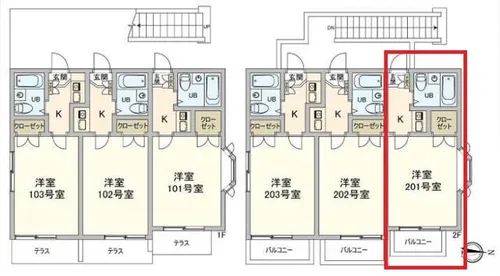 吹上ハイツ【201号室】の間取り