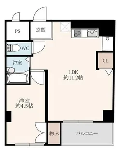 マブランシェット弦月【4階】の間取り