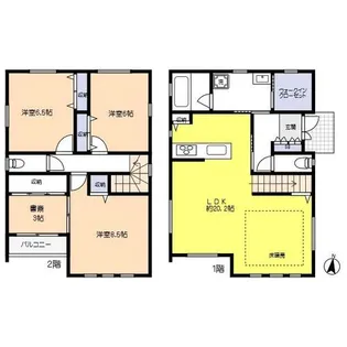 兵庫県芦屋市川西町【一戸建】の間取り