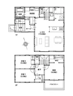 愛知県長久手市仏が根【一戸建】の間取り