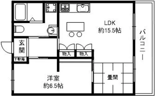 奈良県奈良市花芝町【マンション】の間取り