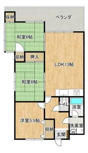 サンパーク丸山【201号室】の間取り