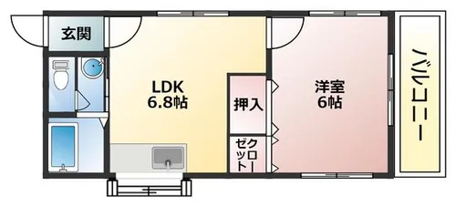 サンカイハイツ【2号室】の間取り