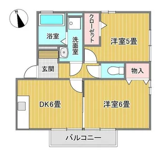バッキンガムパレスB棟【207号室】の間取り