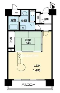 琵琶湖アーバンリゾートⅢ番館【414号室】の間取り