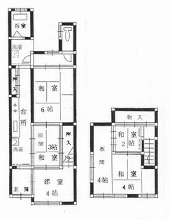 京都府京都市下京区中堂寺北町【テラスハウス】の間取り