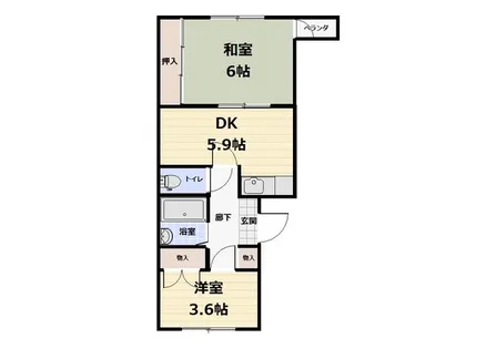 グランドハイツ富士【102号室】の間取り