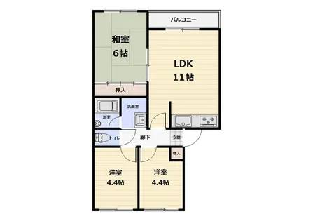 グランドハイツ富士【1階】の間取り