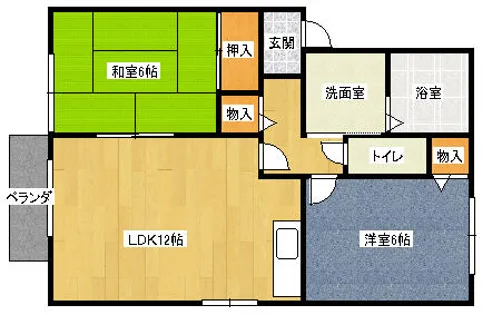ヴァンベール大浦【A201号室】の間取り