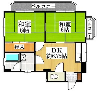 翠香園コーポ百合2【3階】の間取り
