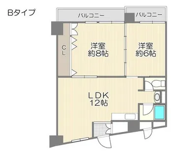 香里コーポ百合【2階】の間取り