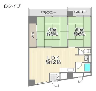 香里コーポ百合【7階】の間取り