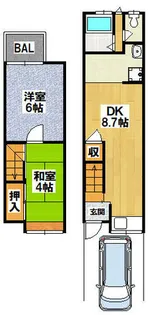 大阪府大東市北条1丁目【テラスハウス】の間取り