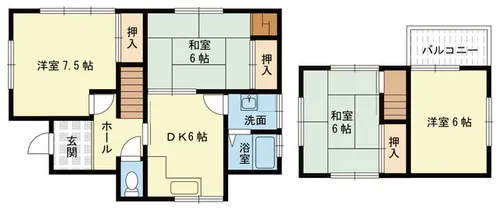 大阪府泉南郡熊取町五門東3丁目【一戸建】の間取り