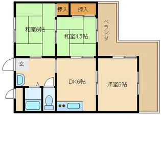 グランドハイツ美保【208号室】の間取り