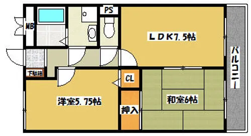 ベルヴィル【C203号室】の間取り