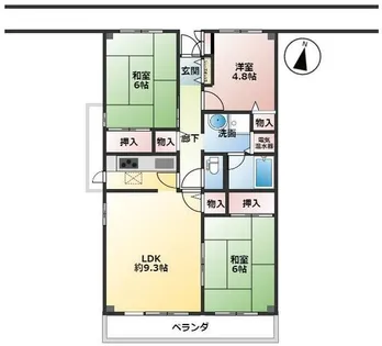 兵庫県神戸市東灘区甲南町5丁目【マンション】の間取り