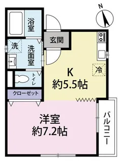 オレスコートハンシン【2階】の間取り