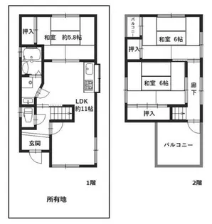 大阪府堺市東区日置荘北町2丁【一戸建】の間取り