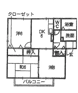 ハイカムール旭【202号室】の間取り