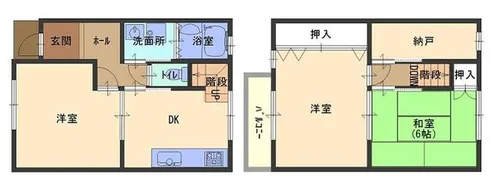 兵庫県姫路市飯田3丁目【テラスハウス】の間取り