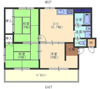 モアークレスト飾磨【2階】の間取り