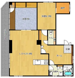 サンビル徳力【3階】の間取り