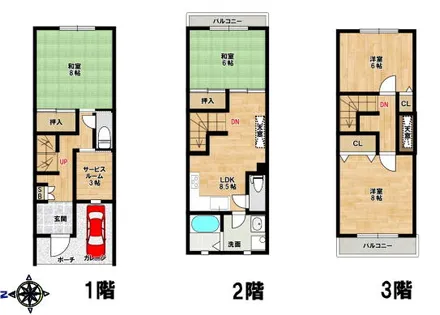 兵庫県神戸市中央区神若通4丁目【一戸建】の間取り